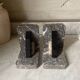 Pair of Art Deco marble and onyx bookends