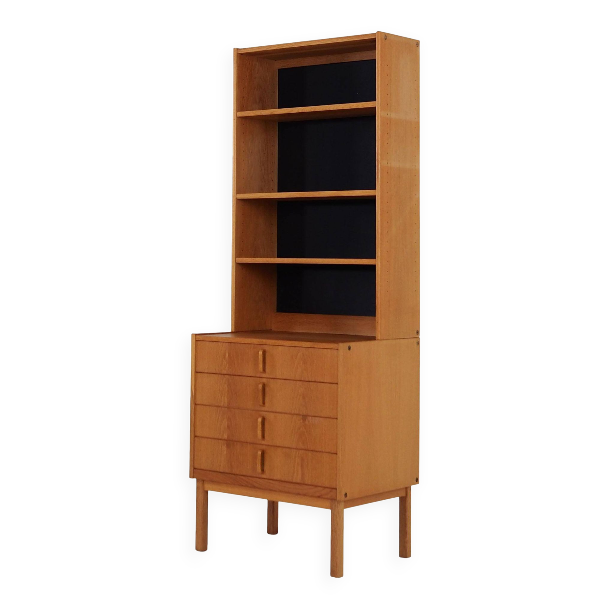 Bookcase with ash veneer, design by B.Fridhagen, 1970s