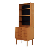 Bookcase with ash veneer, design by B.Fridhagen, 1970s