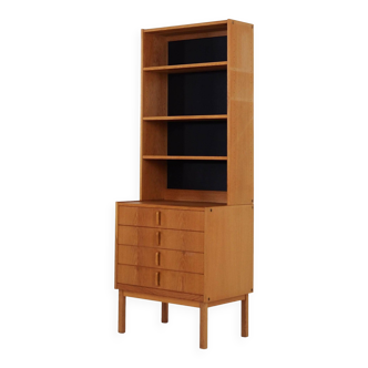 Bookcase with ash veneer, design by B.Fridhagen, 1970s