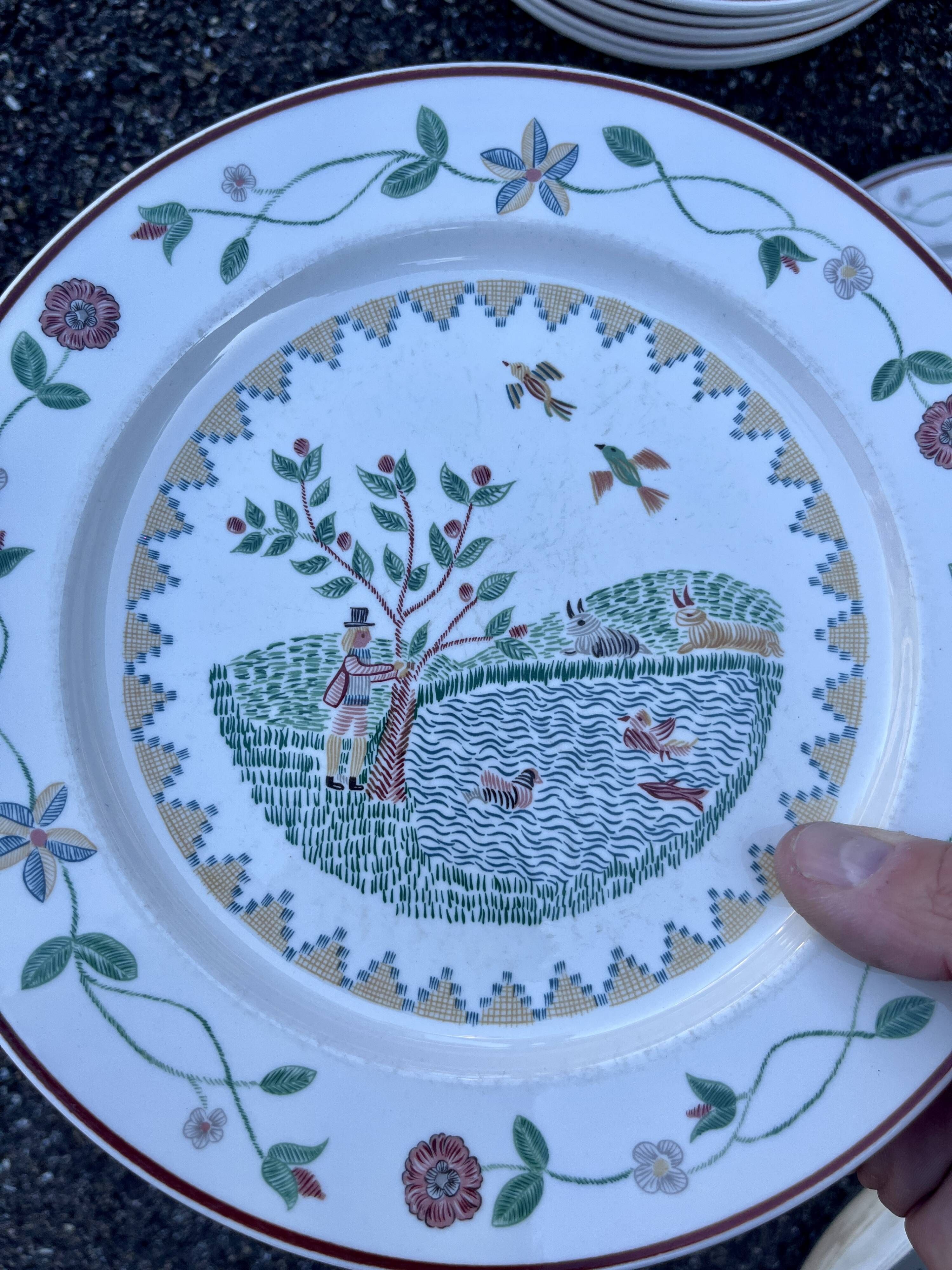 Set of 6 vintage 1981 Villeroy and Boch American Simpler plates