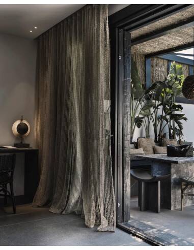 Oxidized metal table lamp, contemporary work.