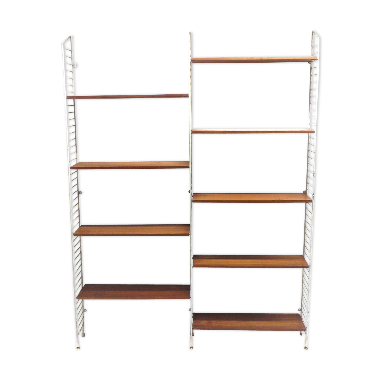 Wall rack with 9 shelves made in the 60