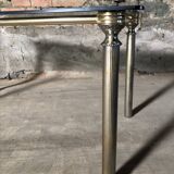 Glass and brass coffee table