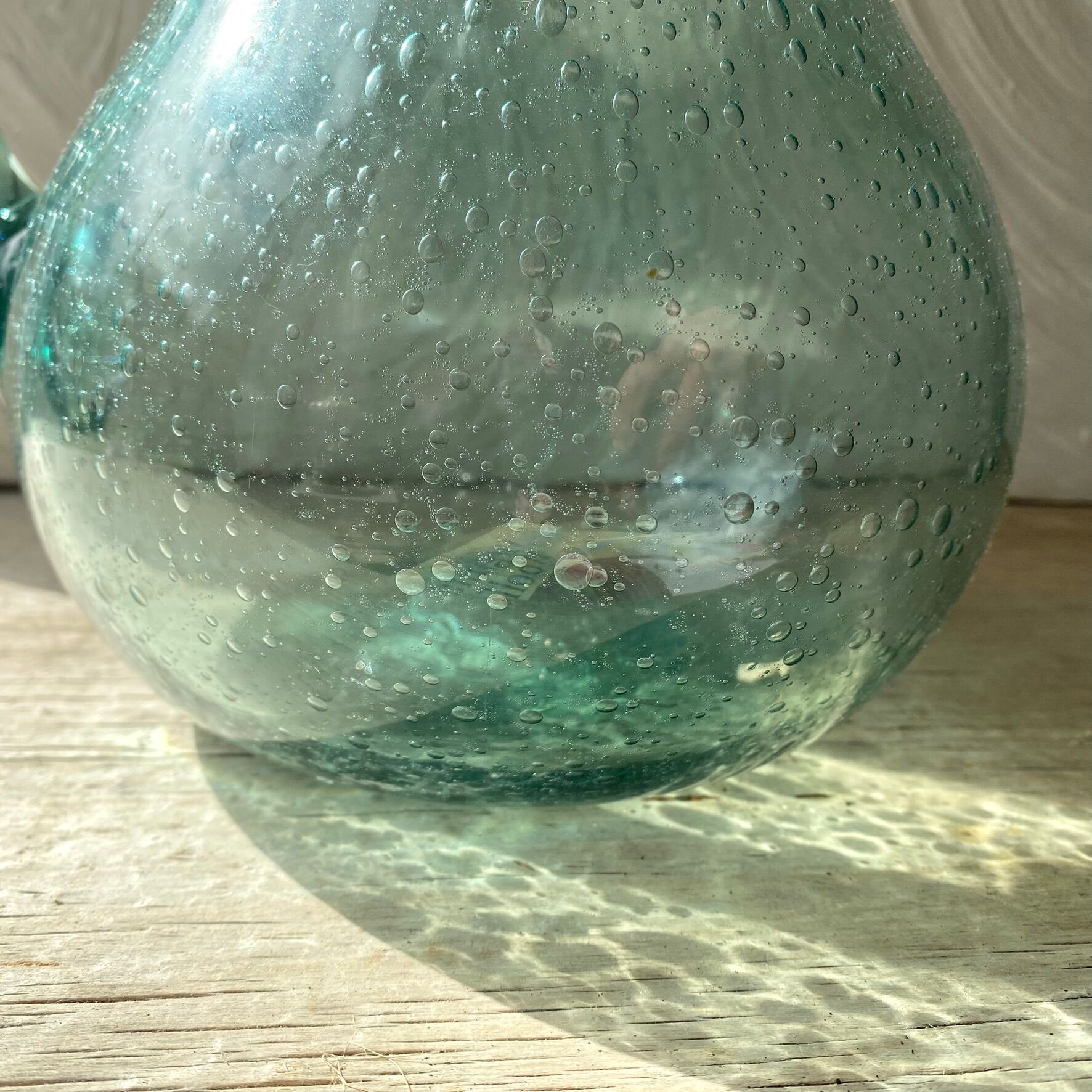 Pichet en verre  soufflé bullé  H24 cm