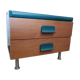 Table de chevet / Meuble d'appoint vert canard et bois – Style Scandinave