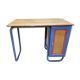 Vintage children's desk with tubular structure and wood tray - 50s