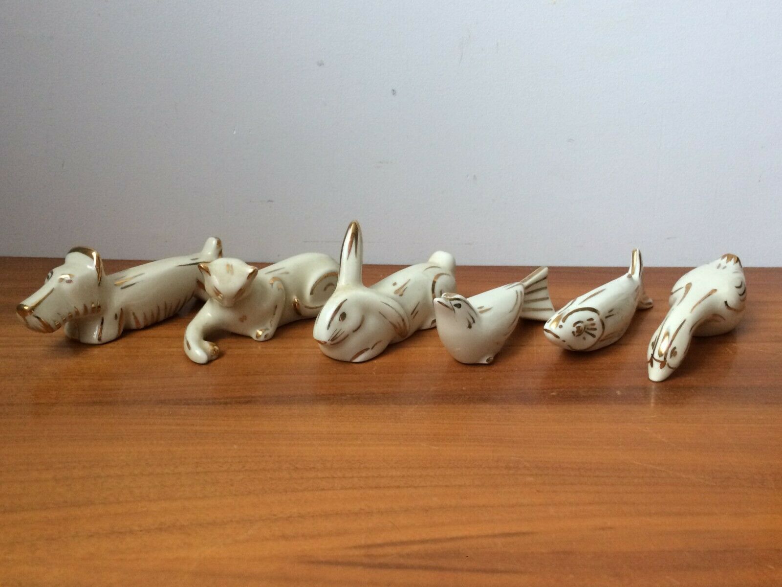 Lot de 6 porte couteaux animaliers en porcelaine de Limoges