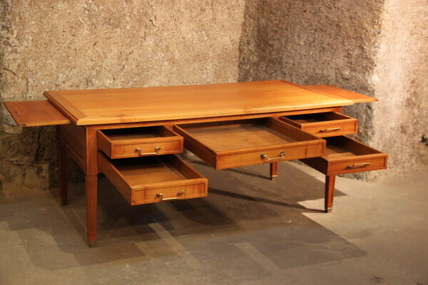 Louis XVI flat desk in solid cherry wood