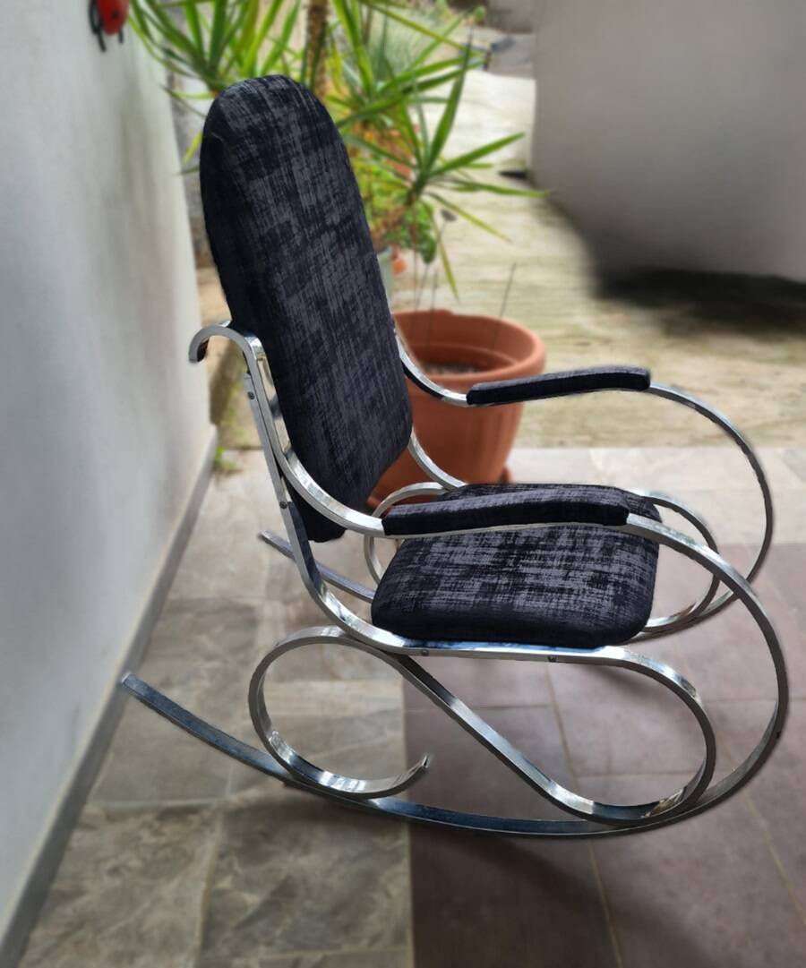 Italian Chrome Rocking Chairs