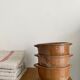 Set of three bowls in ancient sandstone