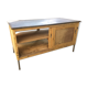 Antique workshop cabinet with sliding doors