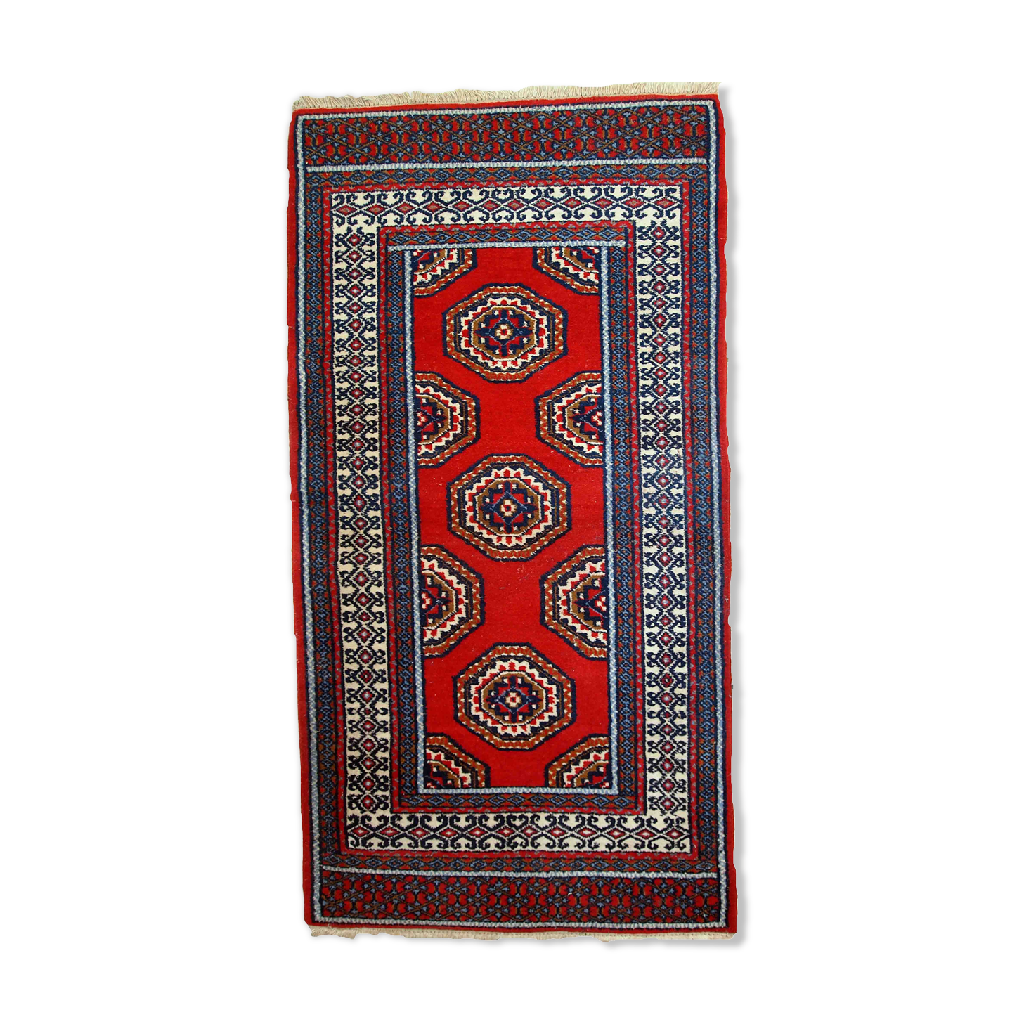 Vintage Indian Mahal handmade carpet 82cm x 156cm 1970s, 1C732