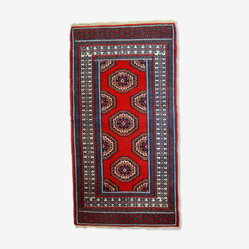 Vintage Indian Mahal handmade carpet 82cm x 156cm 1970s, 1C732