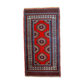 Vintage Indian Mahal handmade carpet 82cm x 156cm 1970s, 1C732