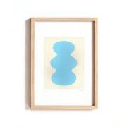 Collection of 4 sky blue abstract paintings signed Eawy.