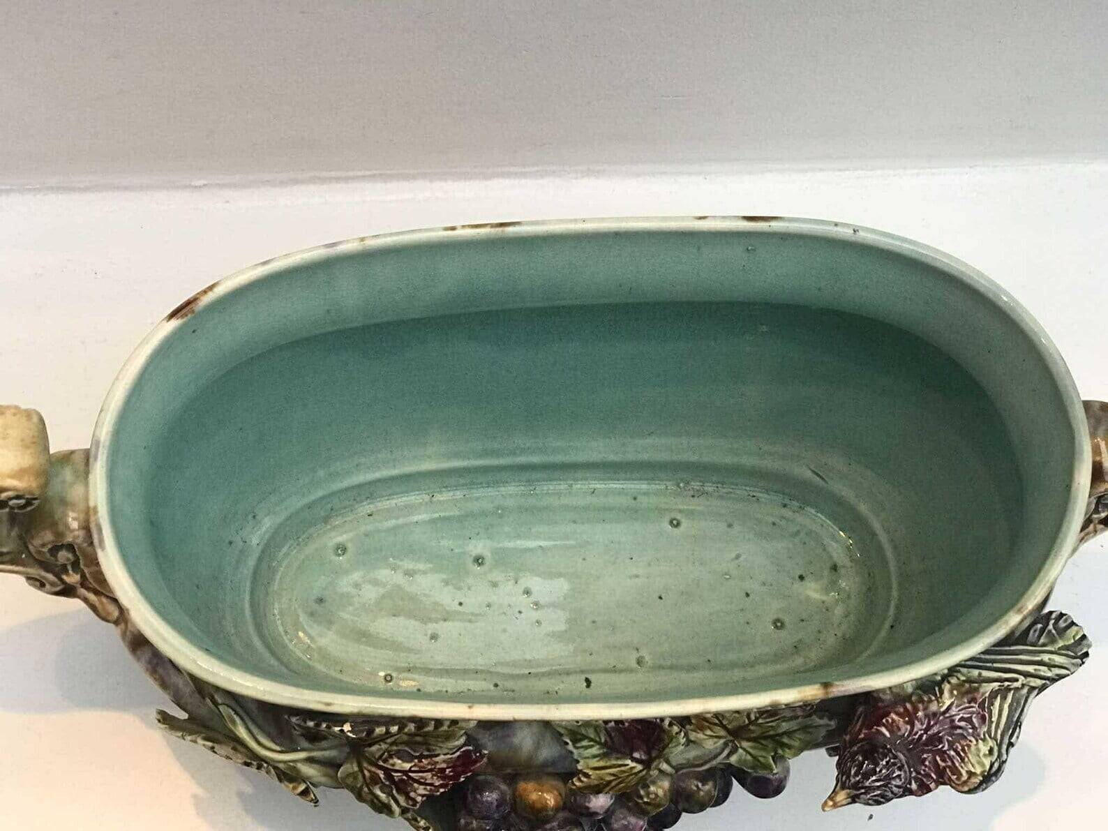 Antique Onnaing Barbotine Jardinière