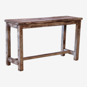 Old Burmese teak bench original unbleached patina