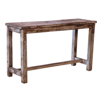 Old Burmese teak bench original unbleached patina