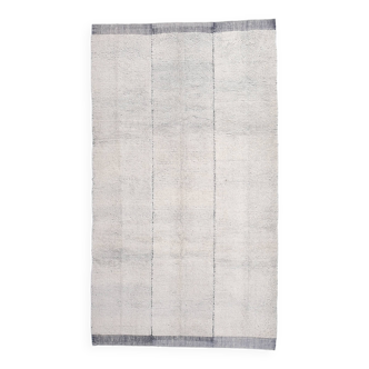 Tapis vintage fait main bleu pastel doux 7x12, 206x357 cm