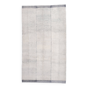 7x12 Soft Pastel Blue Handmade Vintage Rug, 206x357Cm