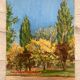 Vintage landscape watercolor