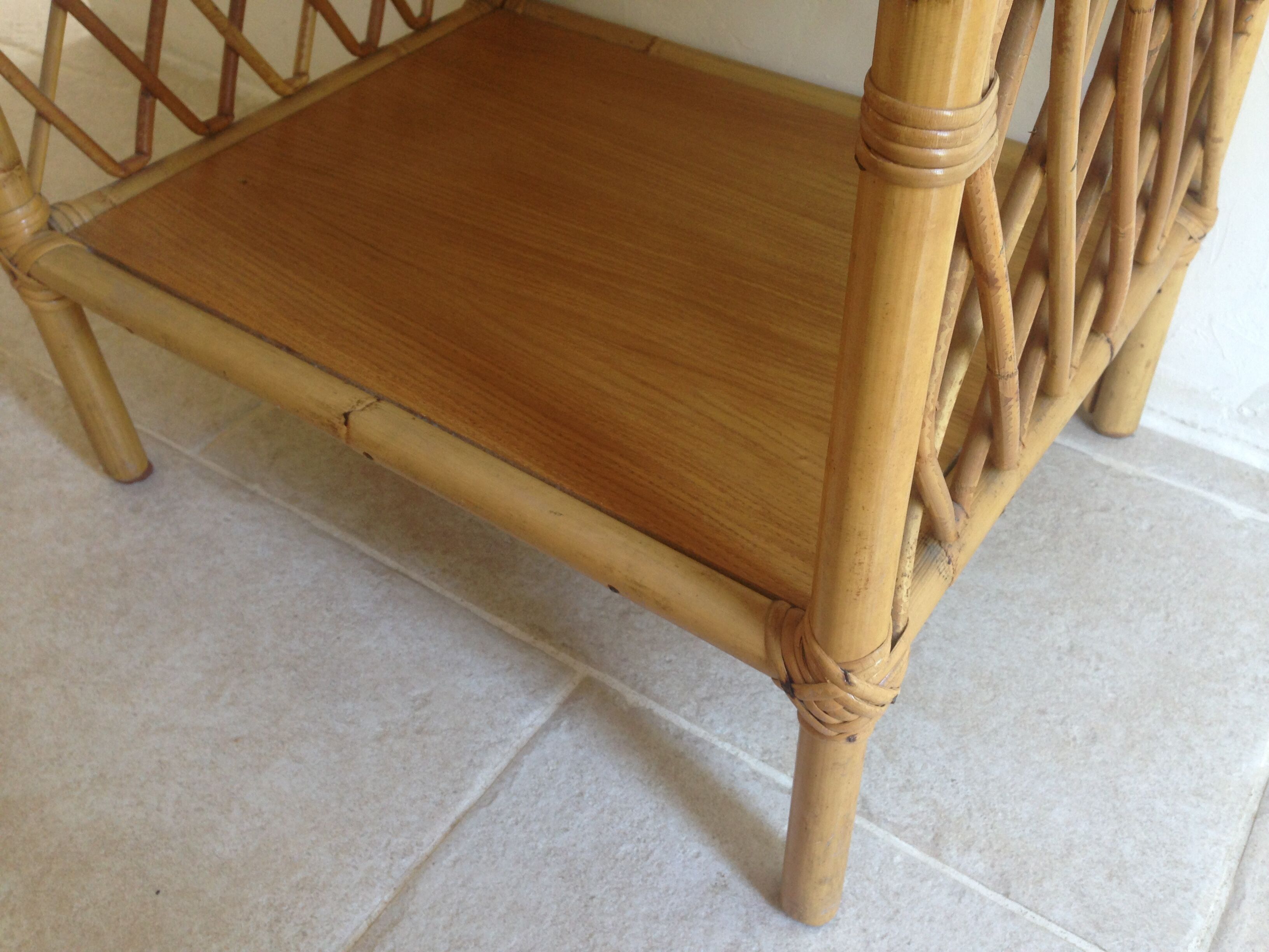 Vintage rattan side table