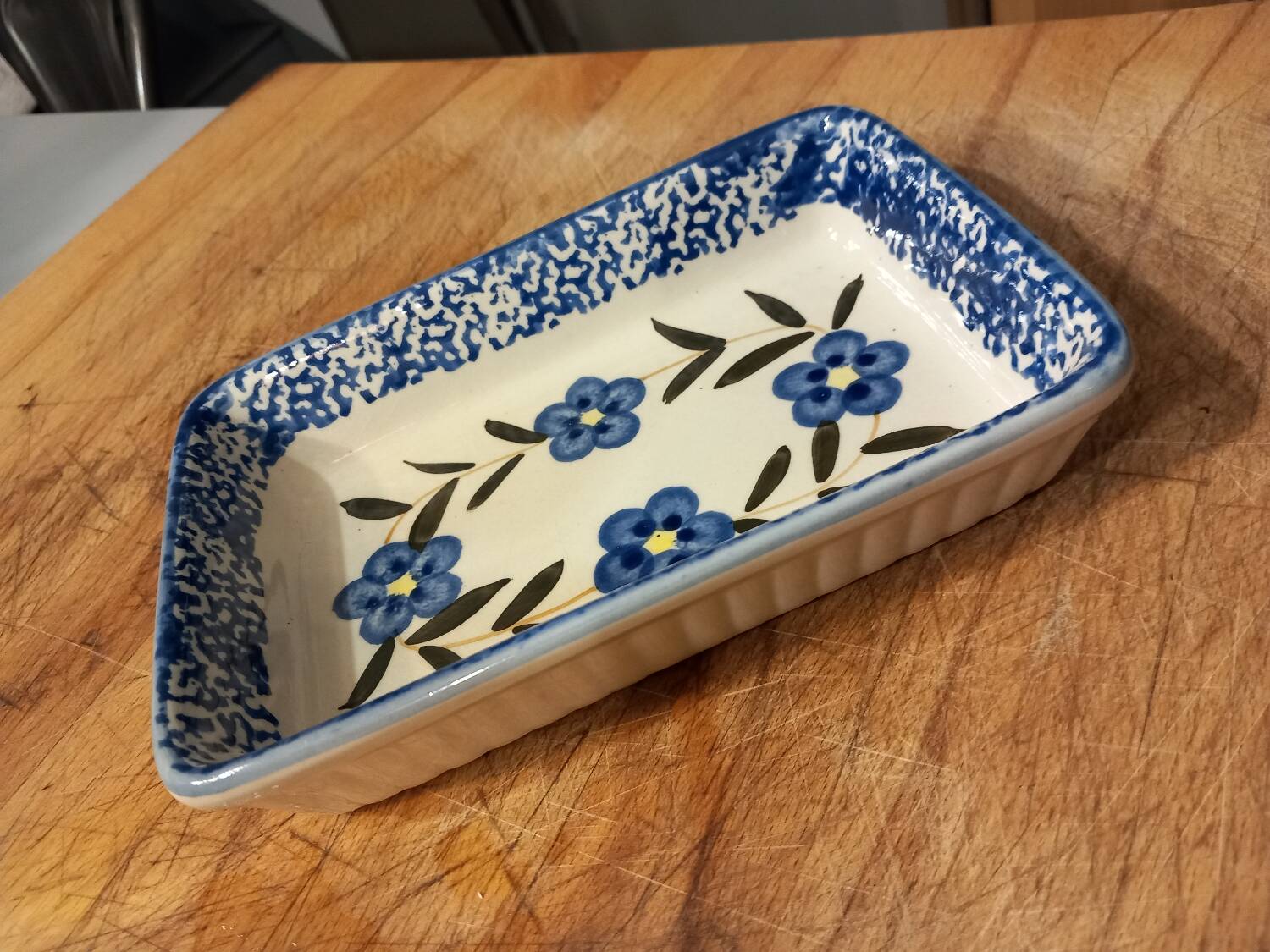 Old rectangular ceramic butter dish/dish
