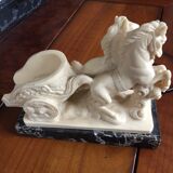 Roman chariot sculpture with carriage by Gino Ruggeri