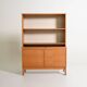 Oak cabinet with tambour doors with upper shelves, 1960s