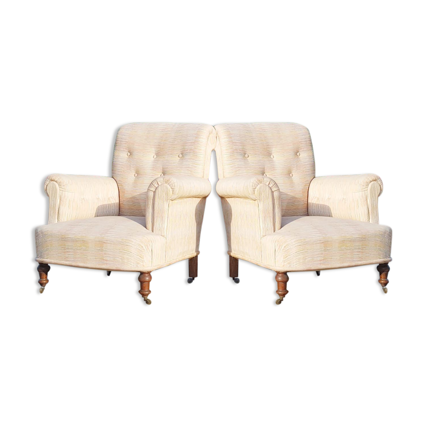 Lot 2 armchairs English / Vintage toad