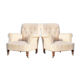 Lot 2 armchairs English / Vintage toad