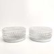 Pair of round ceiling lamps in molded glass relief