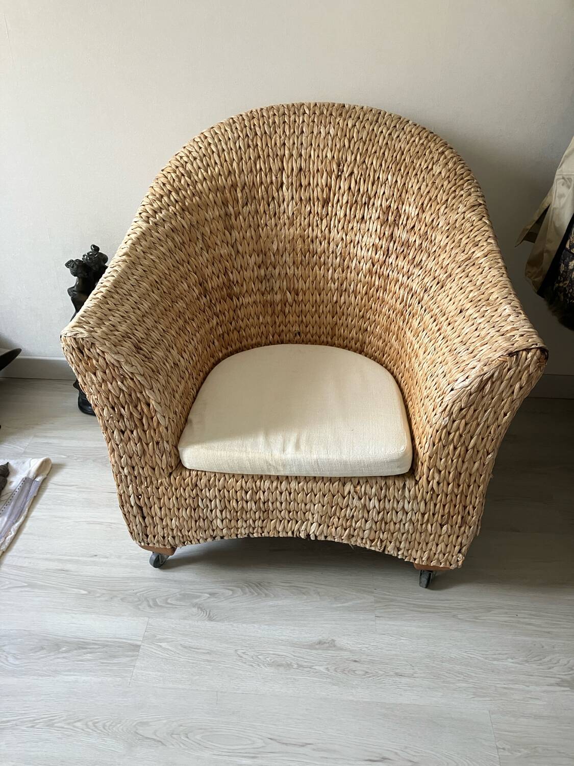 Chair made of woven banana leaves