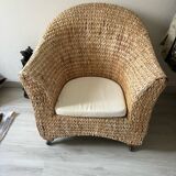 Chair made of woven banana leaves