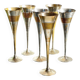 6 Vintage Silver-Plated Brass Champagne Flutes