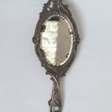 Pewter hand mirror