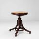 Tabouret de piano Thonet en bois de hêtre courbé avec assise en rotin, Autriche vers 1900