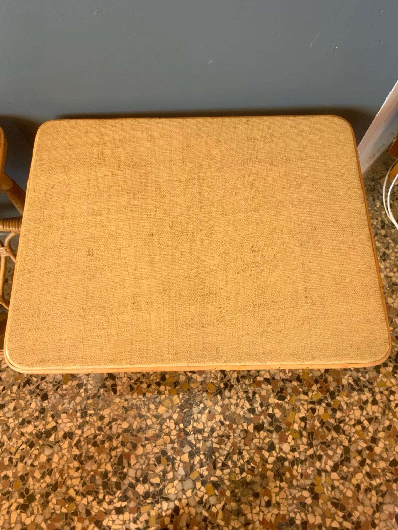 Pair of rattan bedside tables