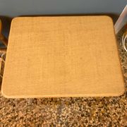 Pair of rattan bedside tables