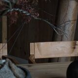 Set of 8 Danish dining chairs in pine and woven paper cord, Tage Poulsen, 1970s.