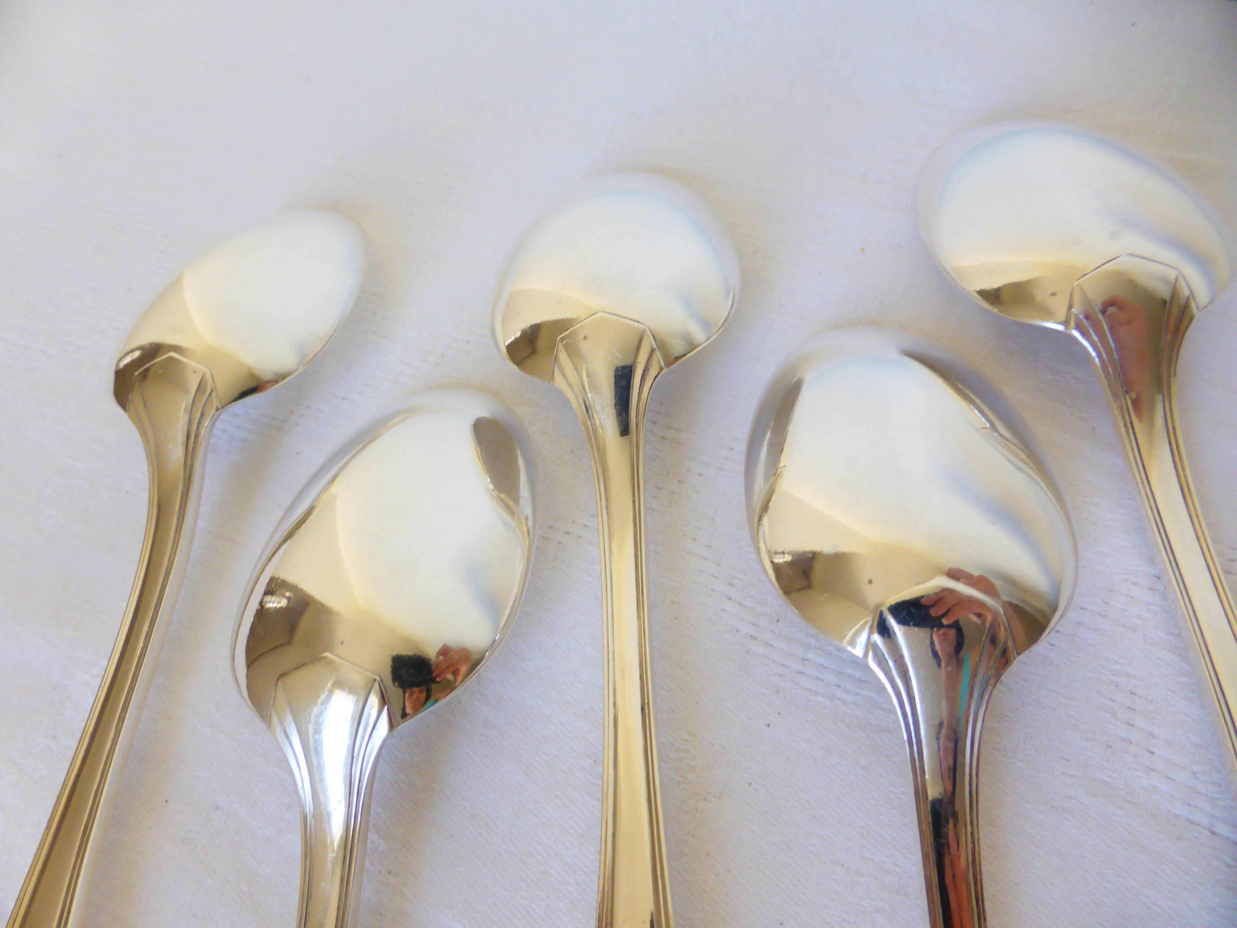 5 Christofle Art Deco style silver-plated tablespoons 2106257
