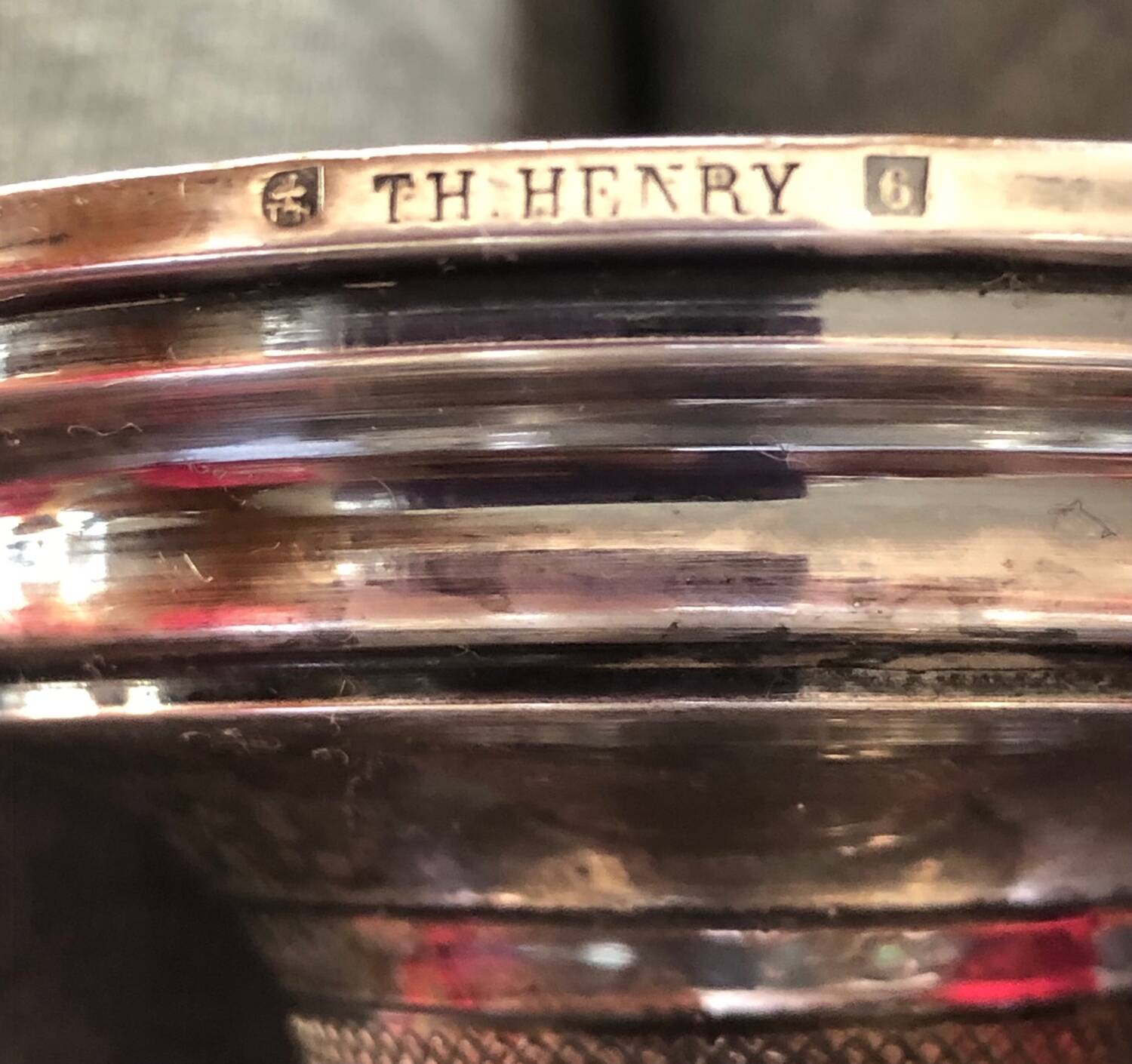 Silver candlesticks by TH HENRY