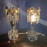 Paire de lampes cristal des années 80
