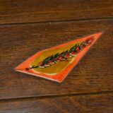 Rustic oak table with ceramic inlays by a student of Joseph Savina 1950s
