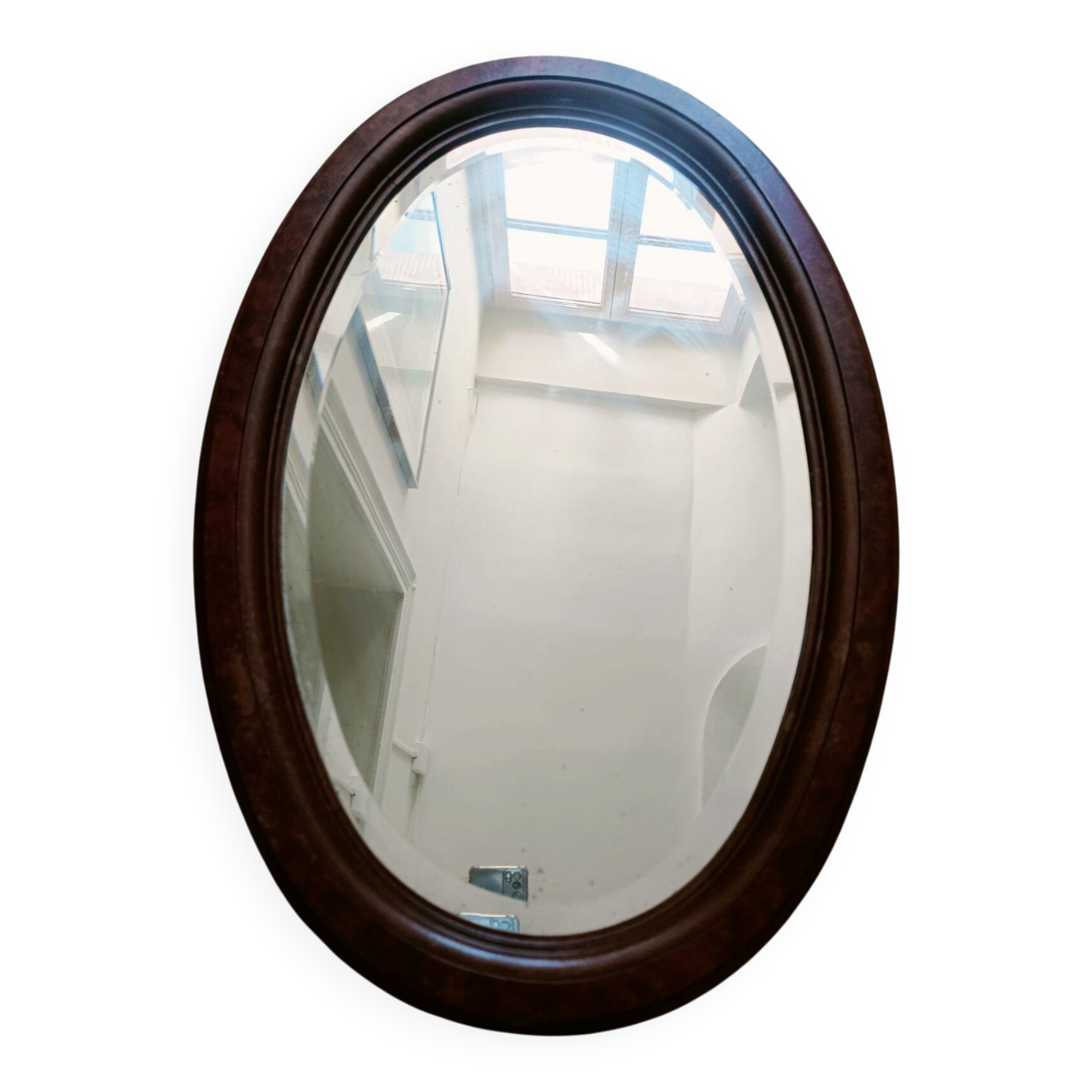 Miroir ovale biseauté Art Déco