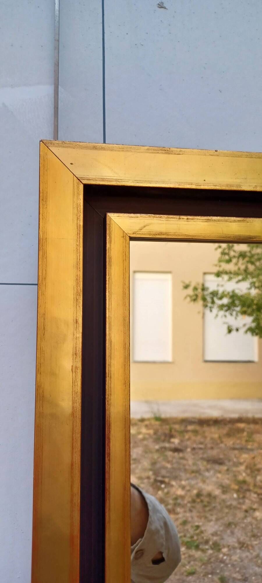 Black and gold art deco contemporary mirror - 81.5cm x 61.5cm