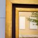 Black and gold art deco contemporary mirror - 81.5cm x 61.5cm