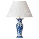Table Lamp 'Chinoiserie' Blue and White from Delft, 1978, New Silk Shade