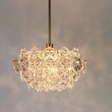 Golden brass and crystal glass chandelier by Kinkeldey, Germany, 1970s.